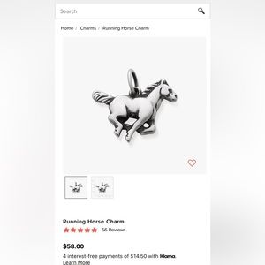 James Avery Running Horse Charm